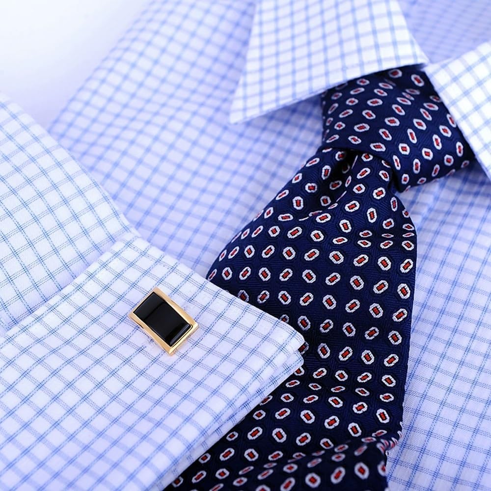 Men's Cuffs - Gold Black Cuffs for Men - Premium Copper Jewelry for Men - Elegant and Classy Cuffs for Men - Ideal for Wedding, Party, Business (Gold_Small)