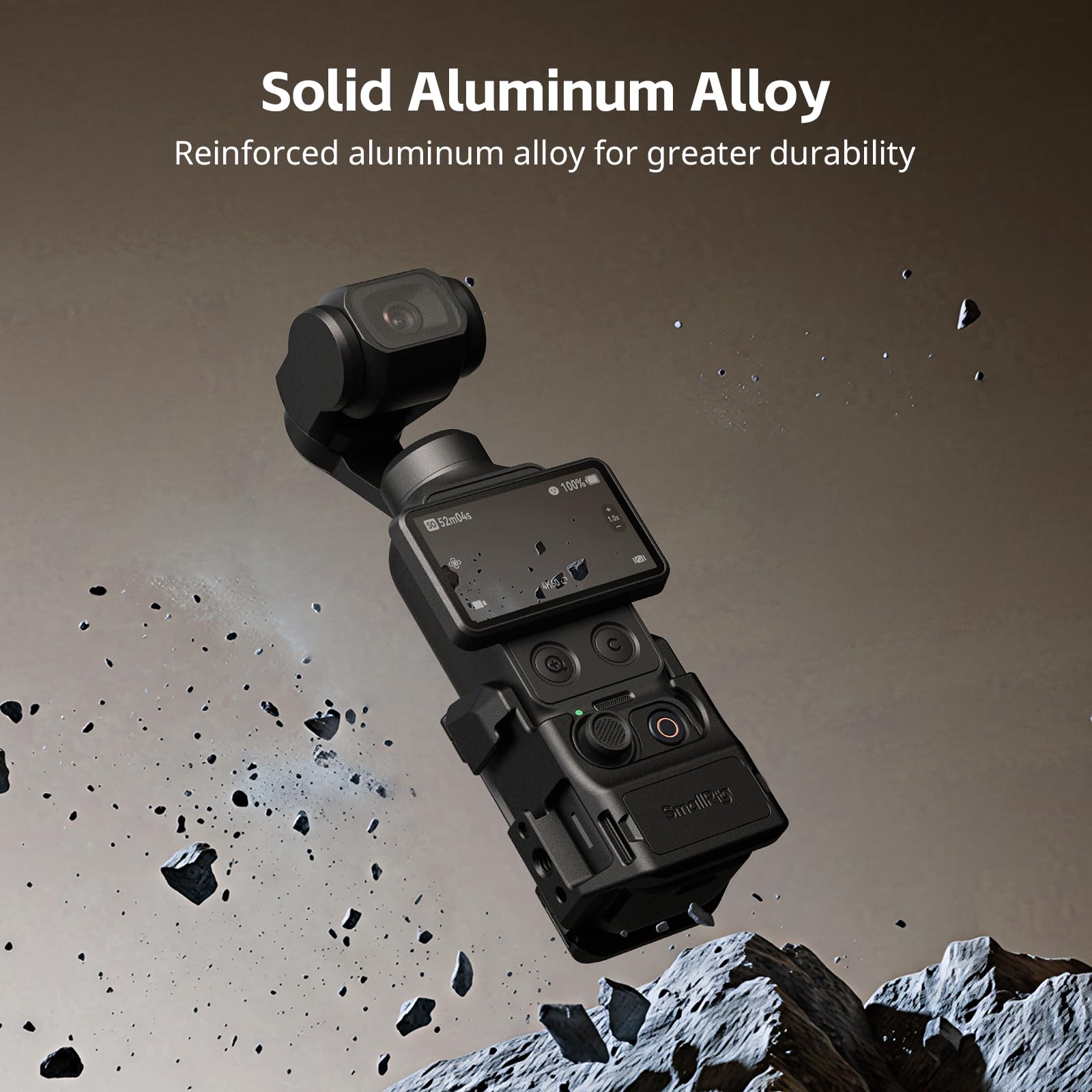SMALLRIG Pocket 4/3 Aluminium-Schutzkäfig, Erweiterungsadapter-Zubehör für DJI Osmo Pocket 4/3, mit 1/4"-20-Gewindebohrungen, Blitzschuhhalterung, Magnetischen Schnellwechselschnittstellen - 6002