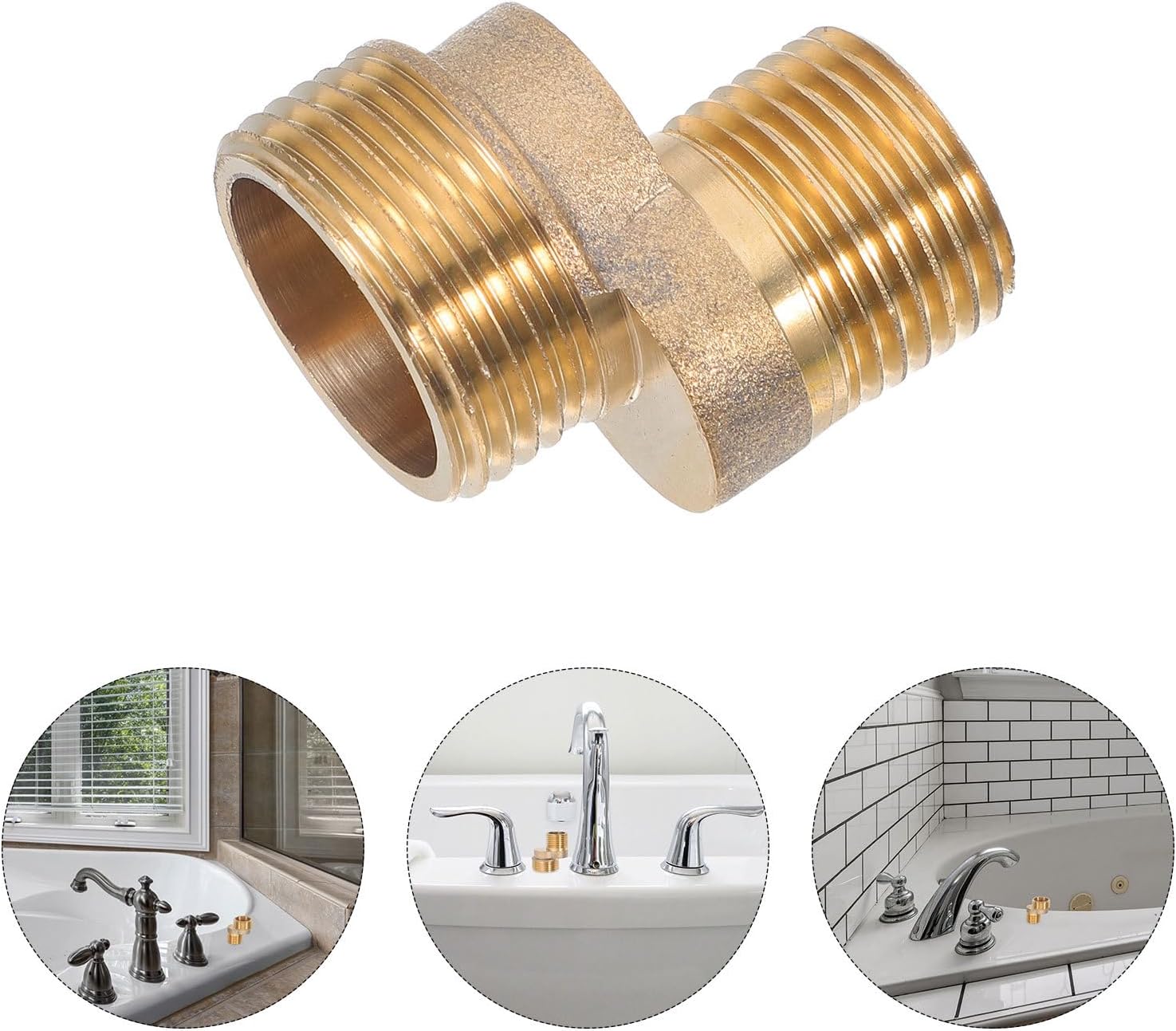 PRETYZOOM Copper Faucet Curved Elbow Screw 35mm Eccentric Shower Elbow Adapter for Bathtub Faucet Installation for Bathroom Fixtures