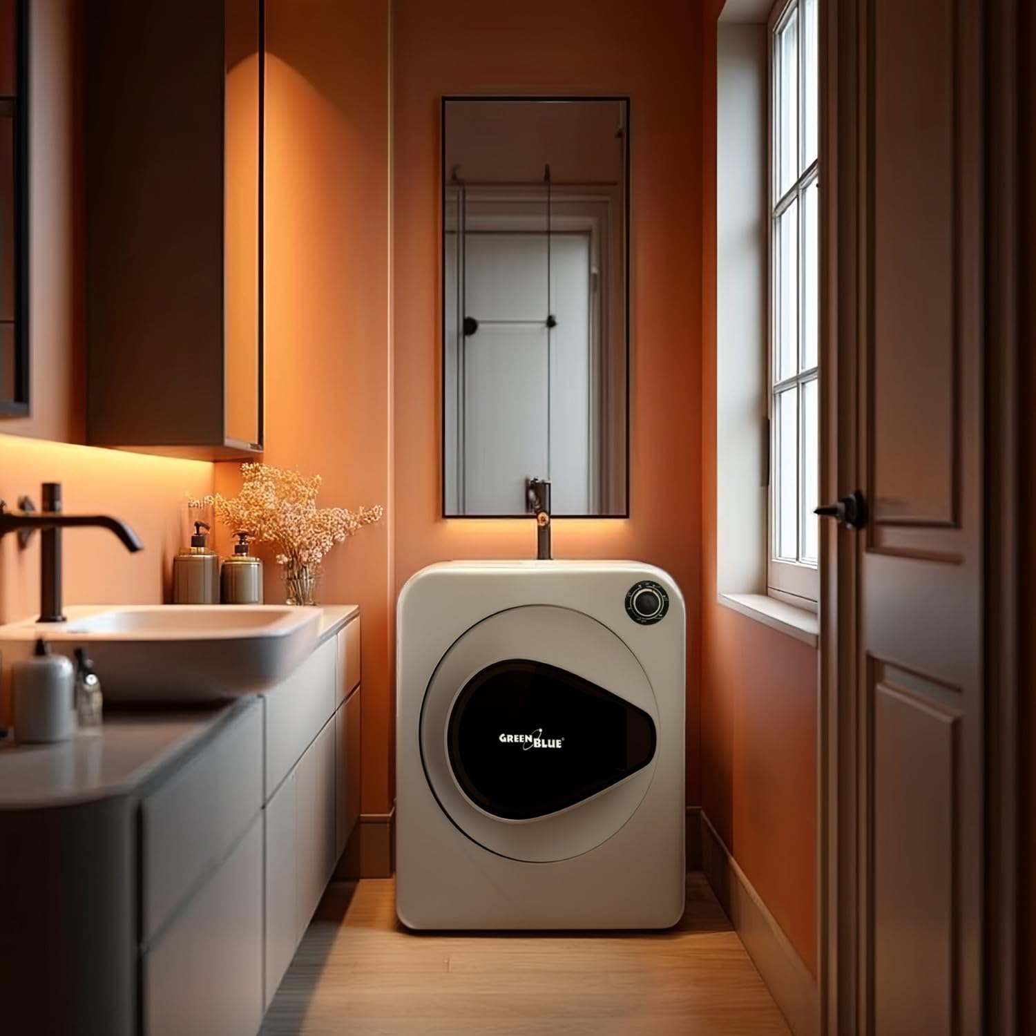 Green Blue GB405 Asciugatrice elettrica 830W / 3kg / Asciugatrice per vestiti a libera installazione o a parete 5programmi di asciugatura Libera installazione (Acsiugatrice GB405)