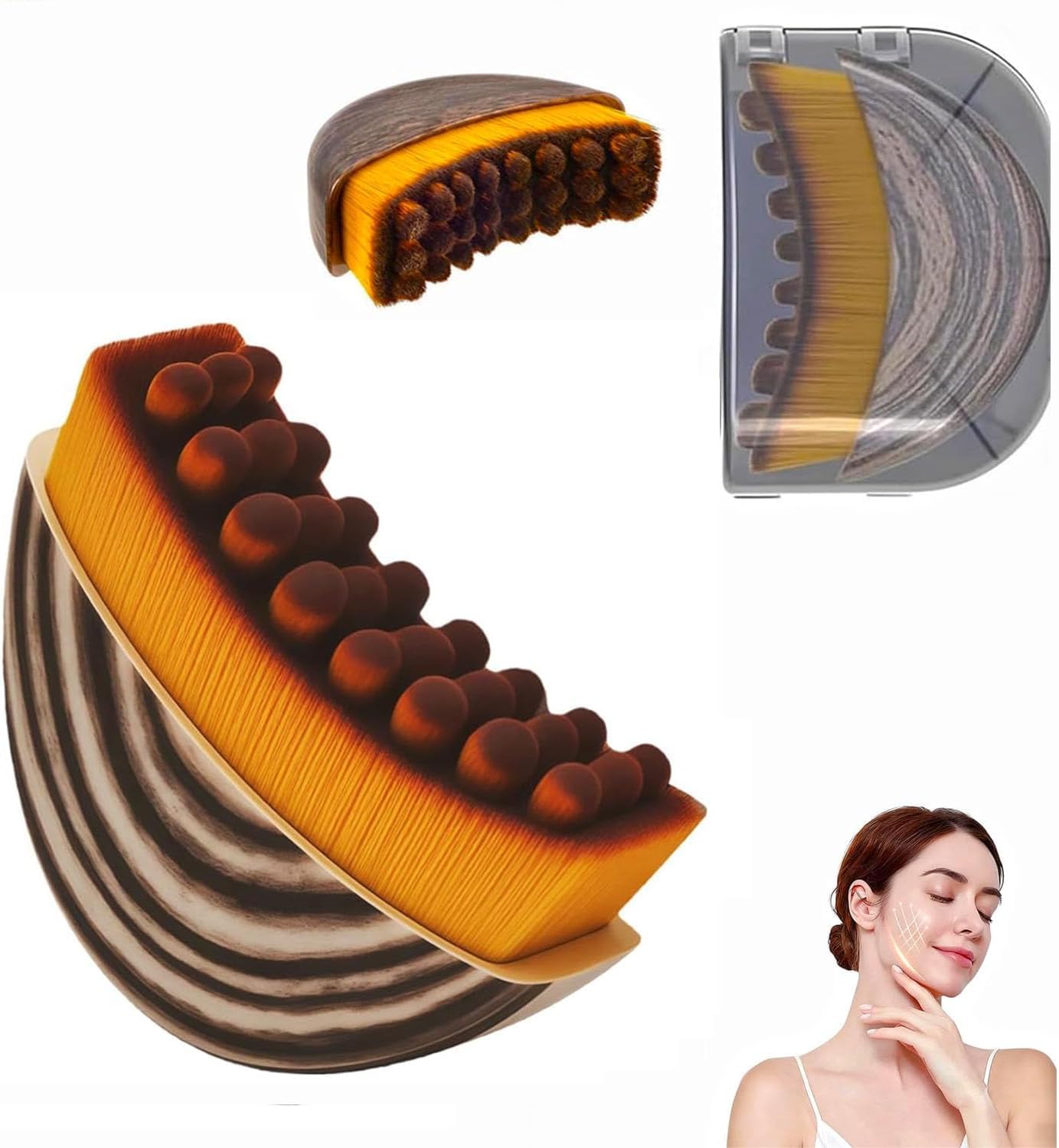 Lymphatic Contour Face Brush for Sculpting & Drainage – Facial Massager Jawline, Chin, Neck Tool – Reduces Puffiness, Promotes Detox, Skin Lift & Glow, Soft Bristles, Pack of 1-image-13