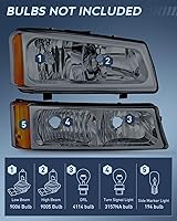 Vista 47 de Nilight Conjunto de luz trasera compatible con Chevy Silverado 1500 1500HD 2500 2500HD 2500 2500HD 3500 2007 Chevrolet Classic OE Style lámpara Lado