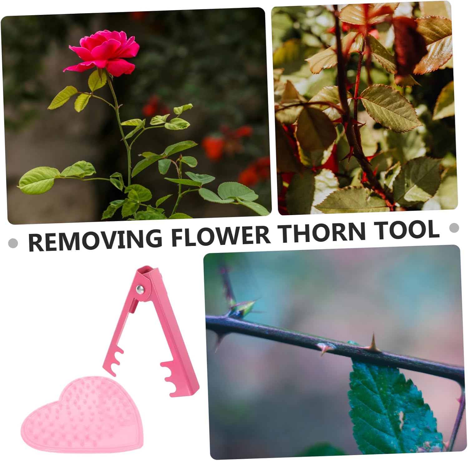 Yardwe 1Set Rose Stem Remover Rose Stripping Tool with Heart Shaped Remover Pruner Safe Stripping for Florists Gardeners image 3