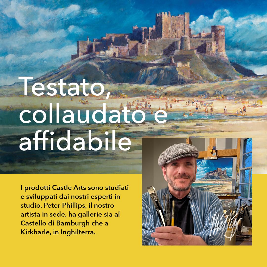 Castle Art Supplies Set 120 Matite Colorate in Custodia Cernierata, Mine Colorate con Anima Morbida