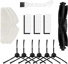 DingGreat Pièces robot aspirateur, Kit d'accessoires pour robot aspirateur HONITURE Q6, 14 pièces, 1 brosse principale, 6 brosses latérales, 3 filtres HEPA, 3 serpillières