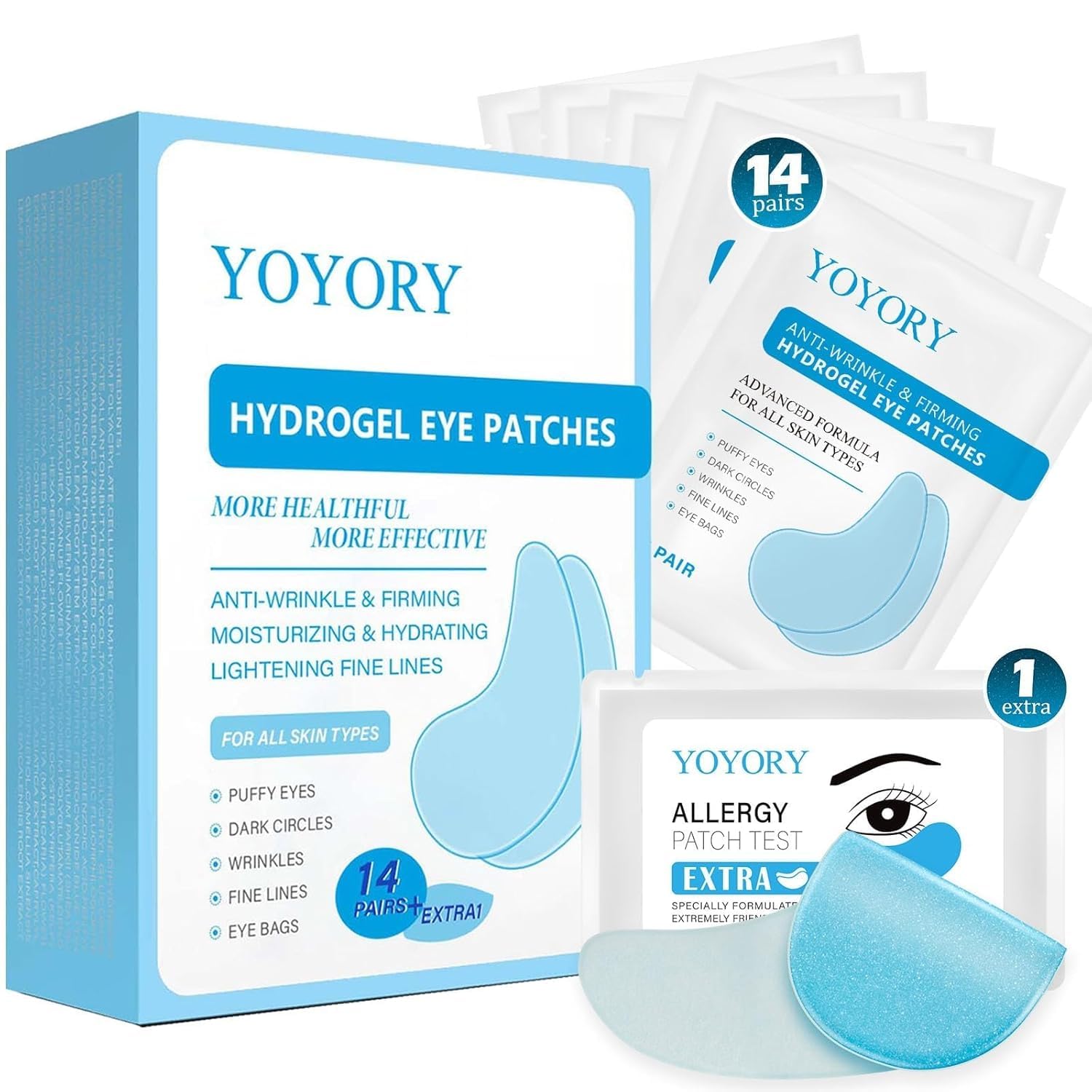 YOYORY Under Eye Patches Masks - for Dark Circles,Puffy Eyes, Wrinkles, Eye Bags,Fine Lines,Treatment with Hyaluronic Acid and Collagen, Hydrating and