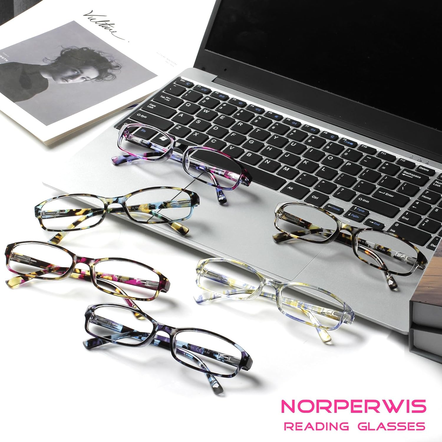 NORPERWIS 6 Pack Ladies Reading Glasses for Women Blue Light Blocking Spring Hinge Fashion Eyeglasses Readers for Women (6 Pack Mix Color-9, 0.50) - Image 6