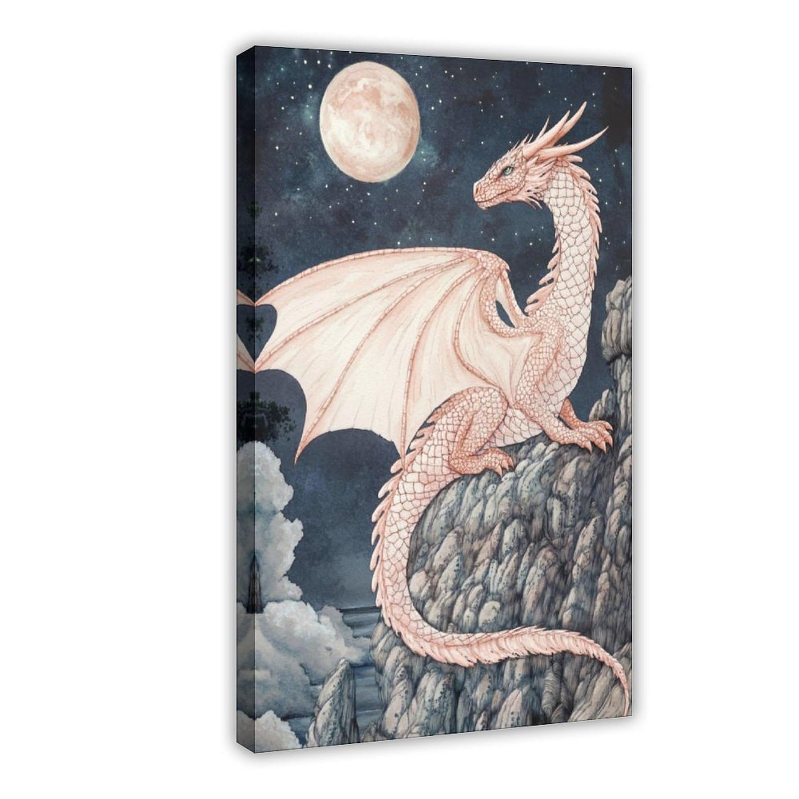 Bareronor Pink Dragon Poster Canvas Poster Bedroom Decor Landscape Office Room Decor Gift 20" L X 30" W