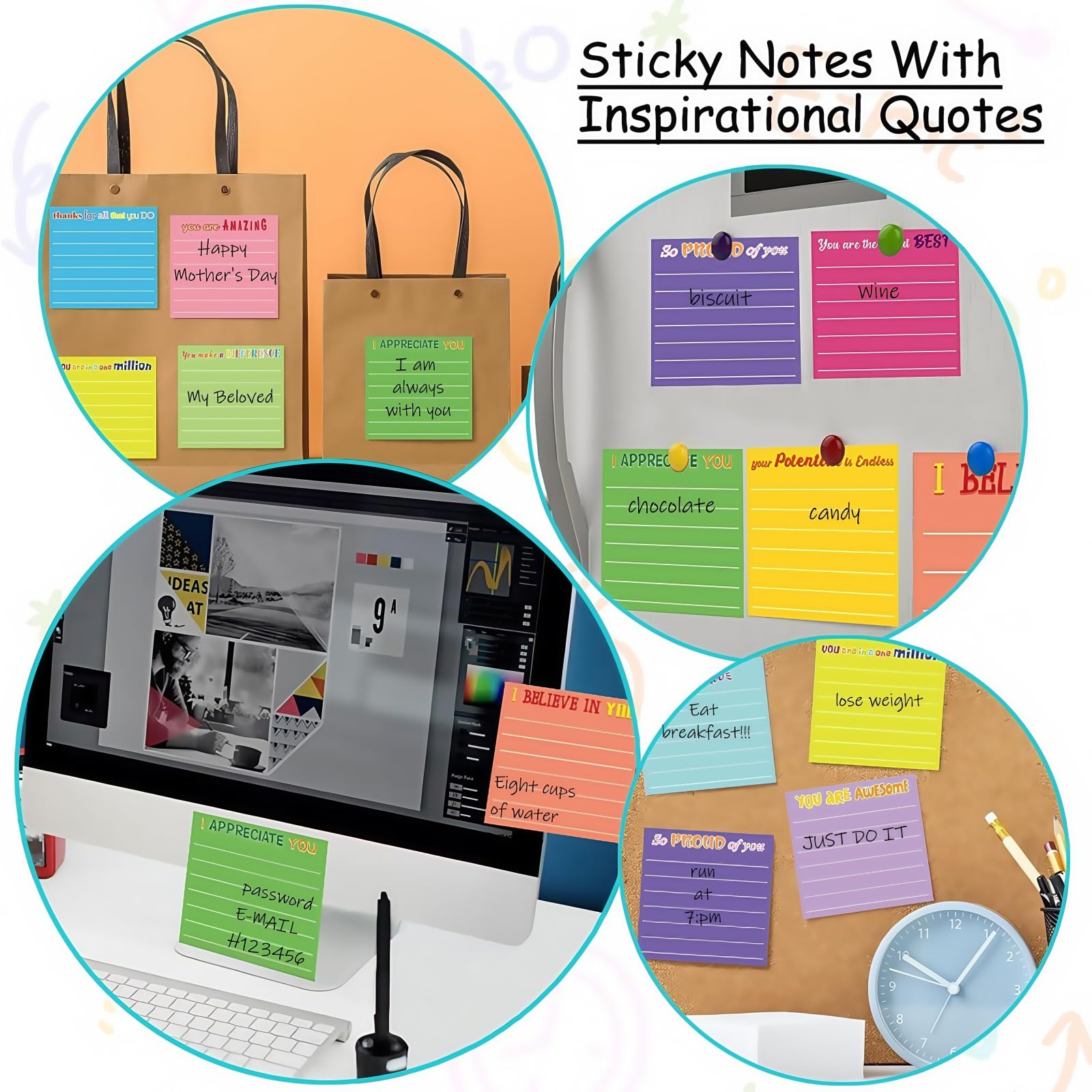Wonninek 24Pcs Sticky Note with Lines Square 50 Sheets/Pad - Image 4