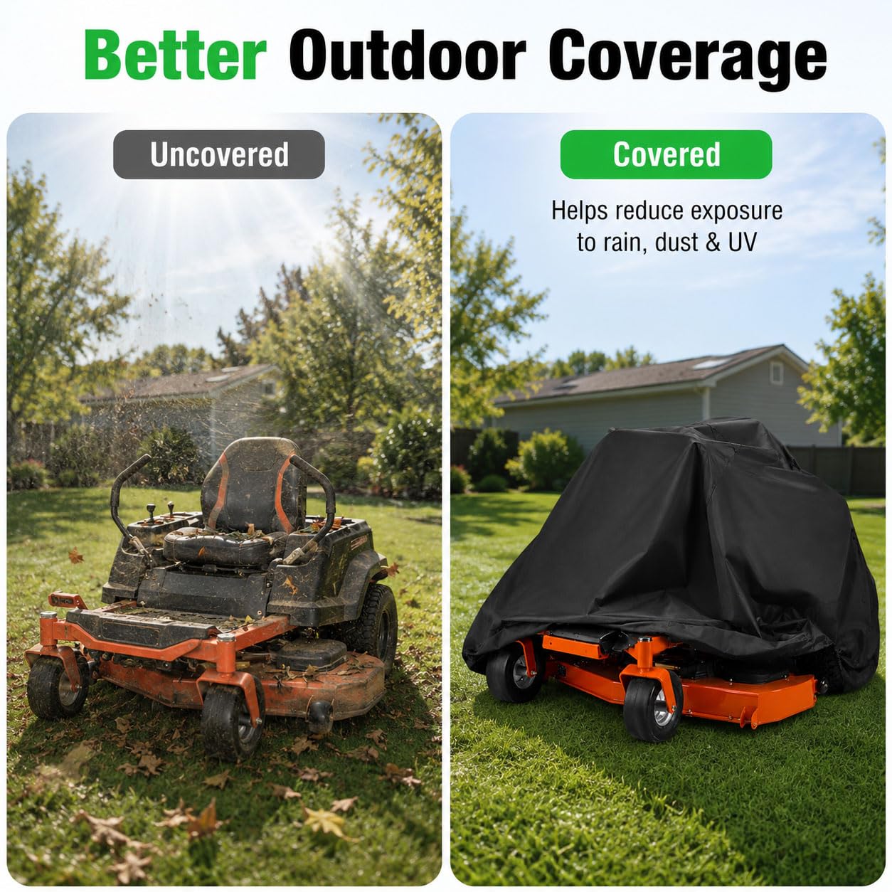 Cubierta Cortacésped de Giro Cero para Cub Cadet Tank L54 2014-2024 | Funda Cortacésped Tractor Zero Turn | Oxford 210D Impermeable UV Exterior | con Cordón Ajustable y Bolsa de Almacenamiento