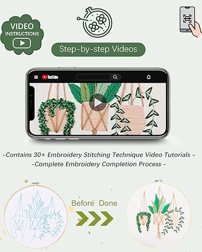 Miniatura 85 de Santune - Kit de bordado para adultos principiantes, kits de punto de cruz, patrones de mariposa e instrucciones (idioma español no garantizado)