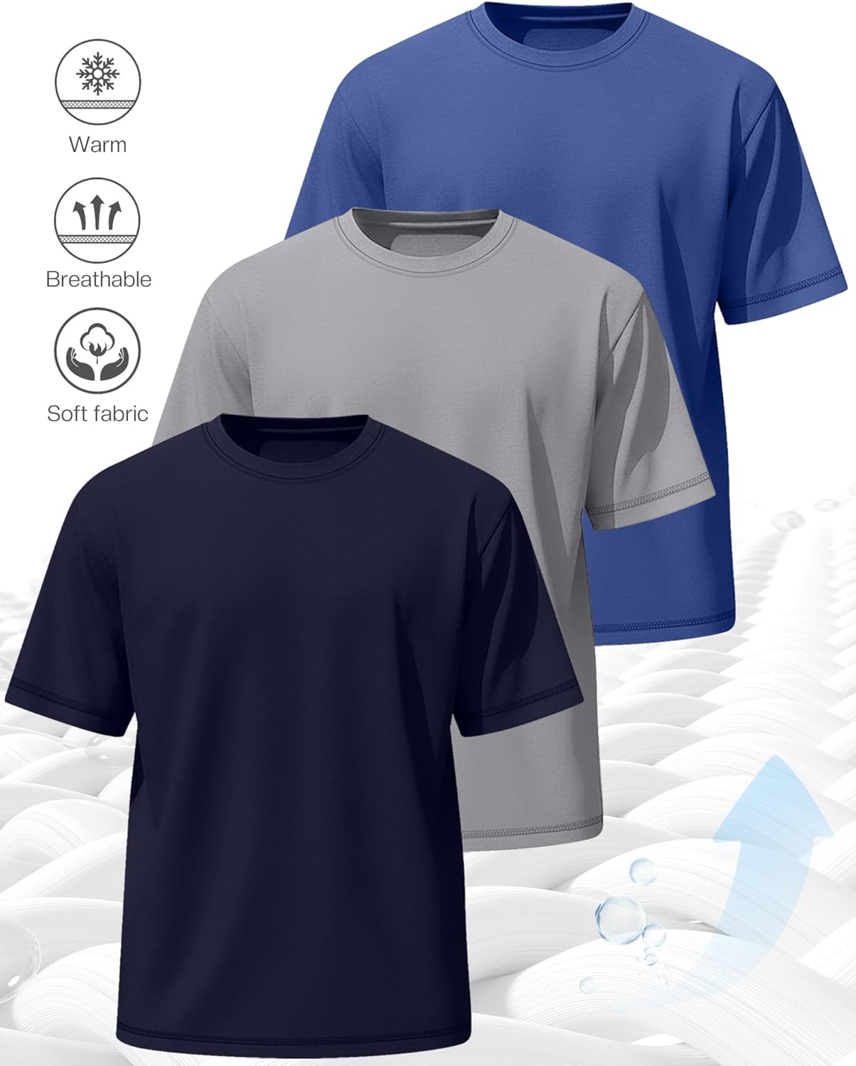 Neer 3 Pack Big and Tall Shirts for Men L-7xl, Short Sleeve Men Crewneck Tops Loose Casual Large T-Shirts Summer Basic Tee