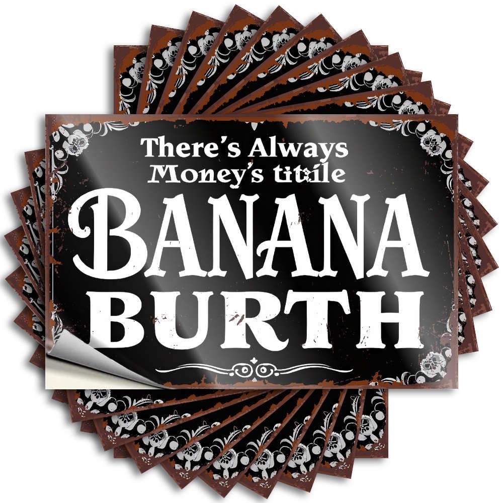 Room Decore, Lettering Sticker Beer Helmet There's Always Money's Title. | Coastal Waterproof Vinyl Stickers(6X9CM)
