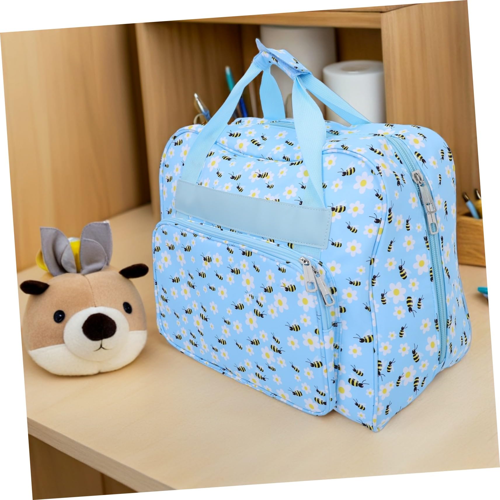 Sac de Machine à Coudre Portable Sac de Voyage à Couture Tissu Oxford 600d Ciel Bleu