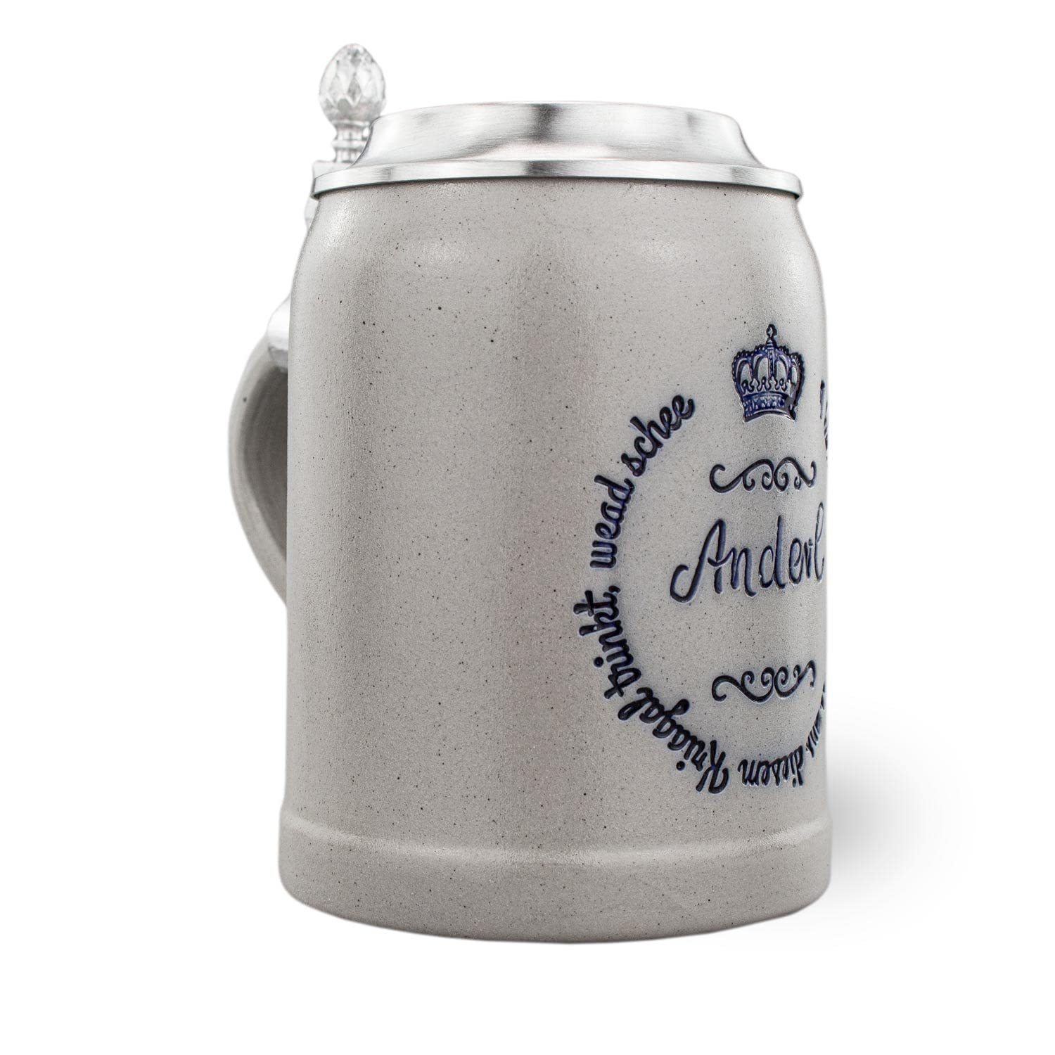 Bavariashop | PREMIUM Bierkrug I bin da Beweis | Gravierter Bierkrug mit Zinndeckel | personalisiertes Bierglas mit Wunschgravur | 0,5 Liter