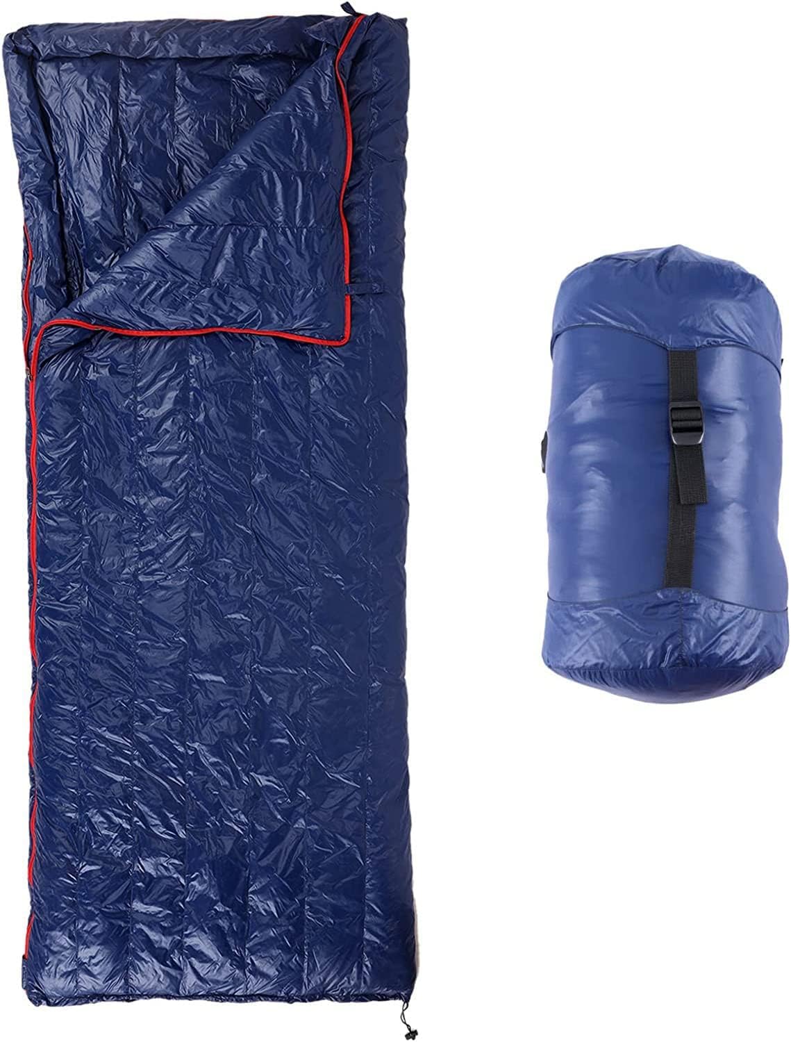Pojedynczy ultralekki śpiwór z gęsiego puchu z torbą do przechowywania, lekkie śpiwory, śpiwór kempingowy do uprawiania turystyki pieszej, z plecakiem i na kemping, 500g