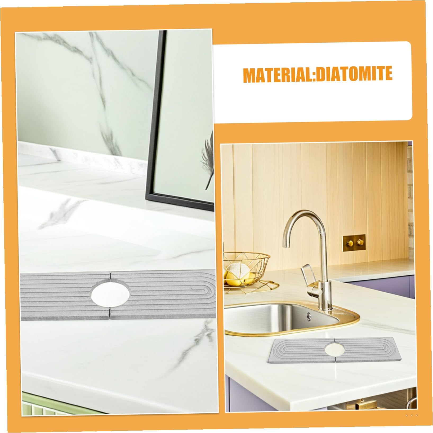lavello splash guard per il bagno tappeti protettori del lavello della cucina della cucina tappetino protettivo Light Grey
