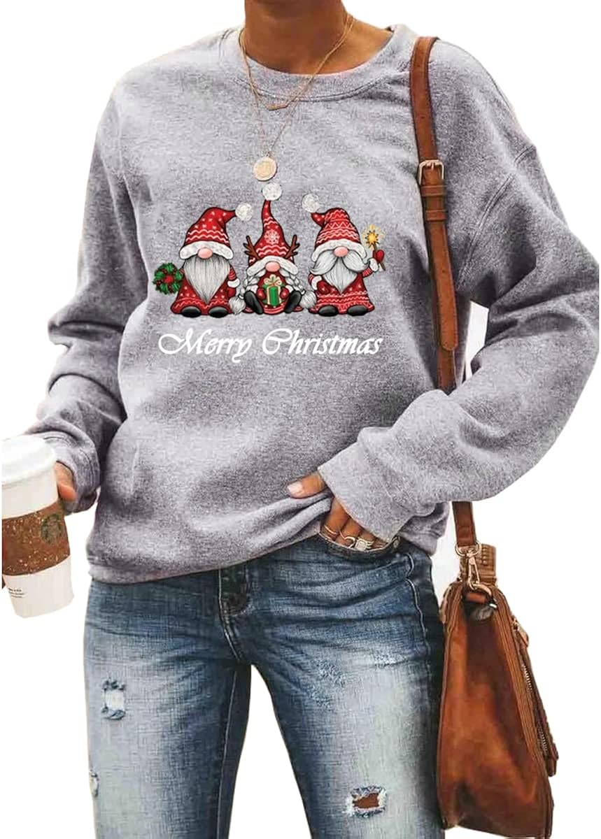 Barlver Women Christmas Fleece Sweaters Long Sleeve Fuzzy Sweatshirts Holiday Graphic Shirts at  Women’s Clothing store