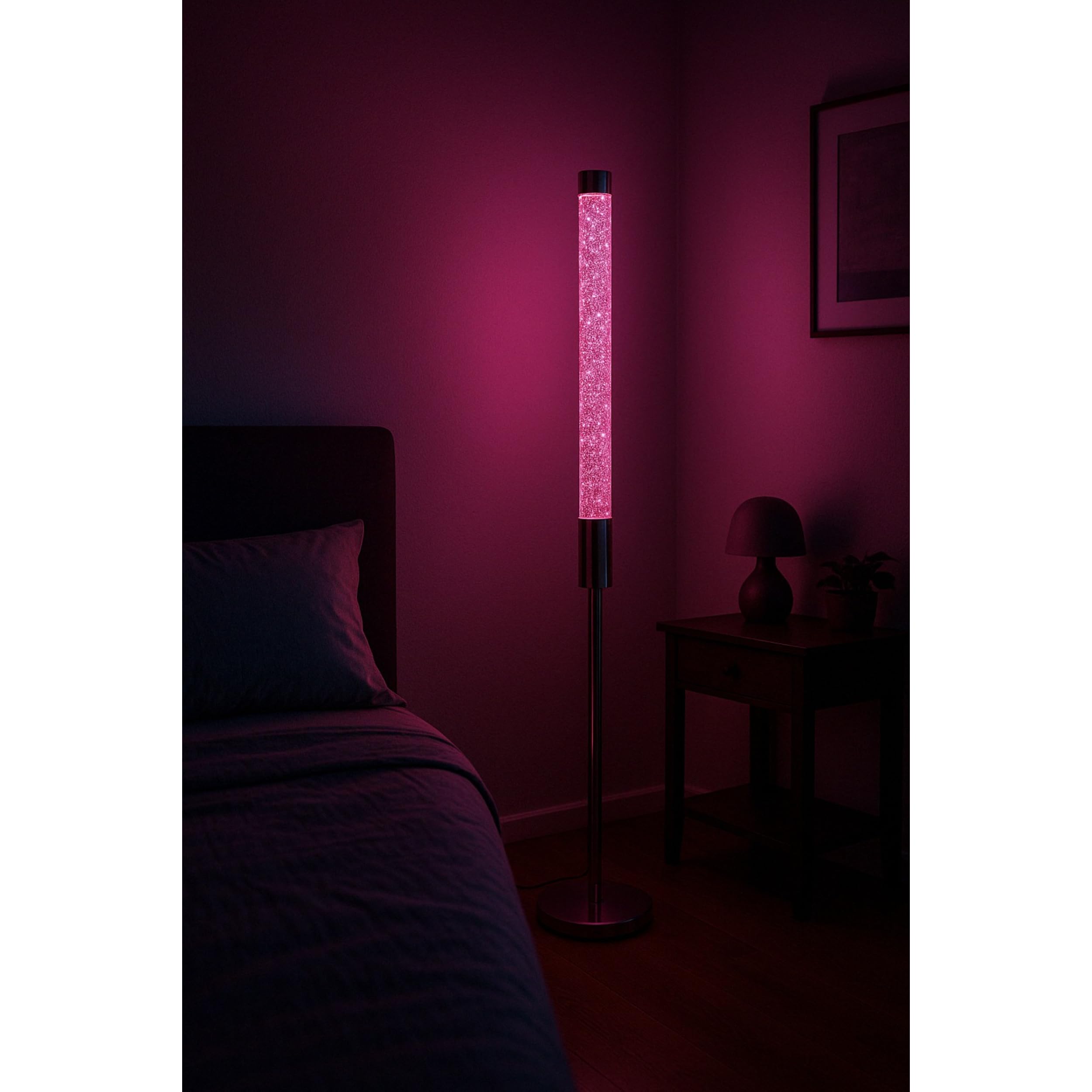 Lámpara de Lava de Purpurina Grande XXL 122 cm de Altura, Lámpara de pie en Rojo Anaranjado magmae/Bombilla incluida/Enchufe de Cable/Lámpara de Magma