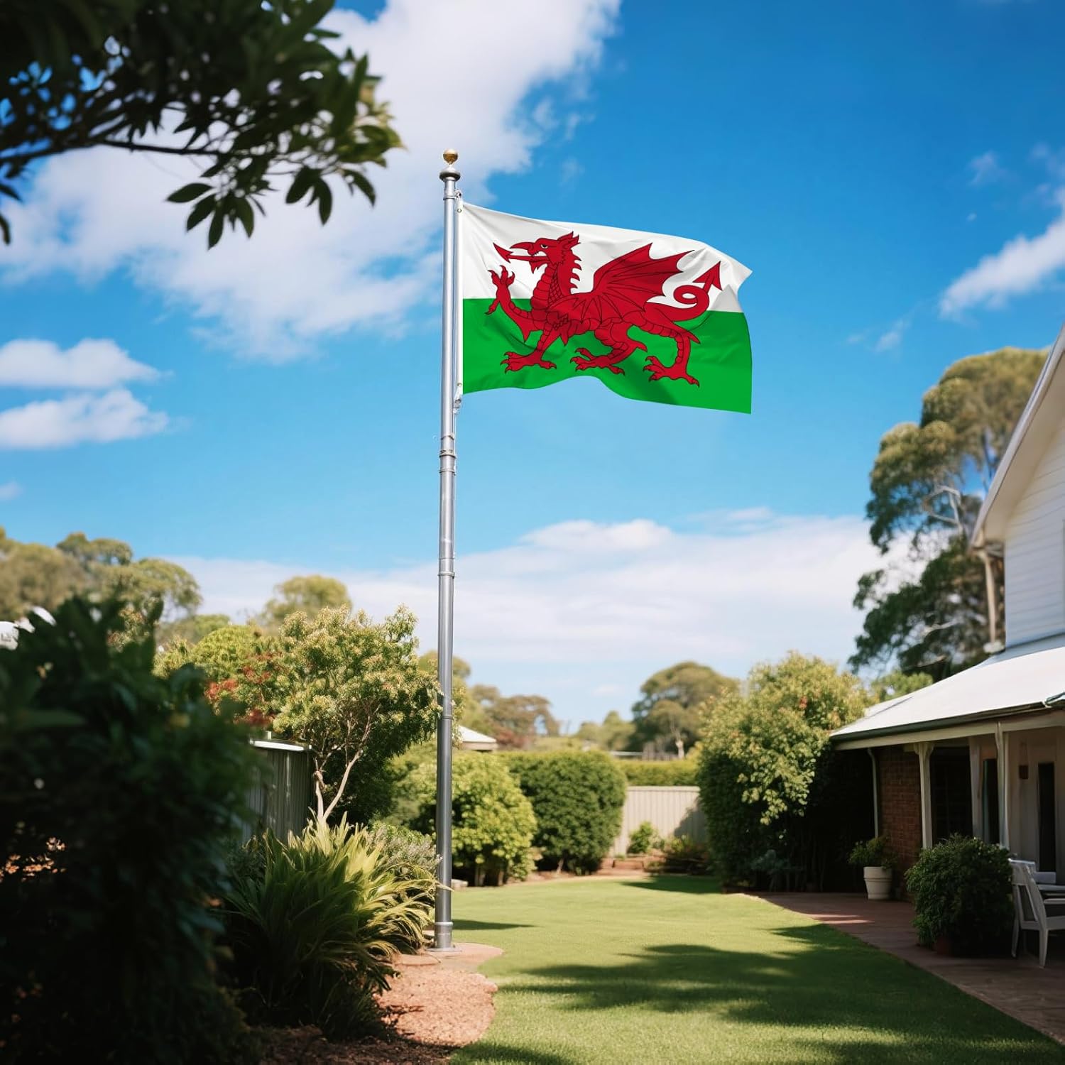 Welsh Flag, 3x5 Ft Welsh Flag, Vivid Color Fade Resistant With Brass Grommets for Party Parades Sports Events Patriotic Holidays Outdoor Indoor Decorations - Image 5