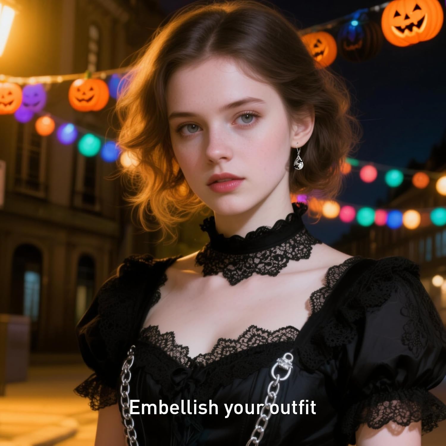 Halloween Earrings Bat Ghost Earrings for Women Sterling Silver Spooky Halloween Ghost Dangle Drop Bat Moon Earring Horror Holiday Jewelry Thanksgiving Gifts - Image 5