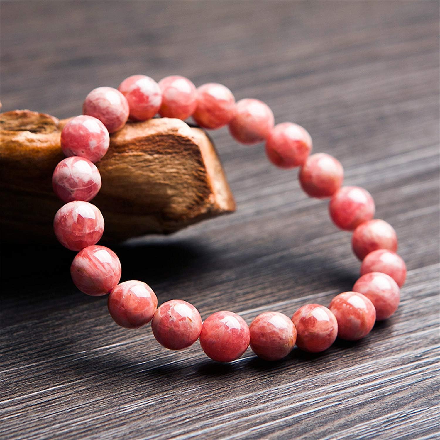 9mm Genuine Natural Red Rhodonite Rhodochrosite Gemstone Crystal Round Bead Bracelet Jewelry AAAA