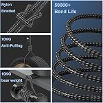USB C Cable, 5Pack 6FT USB C to USB C Cable 60W Nylon Braided Type C Fast Charging Cord for iPhone 17 Air 16 15 Plus Pro Max, for MacBook Pro, for iPad Pro Air, for Samsung Galaxy S26 S25 S24 S23 etc