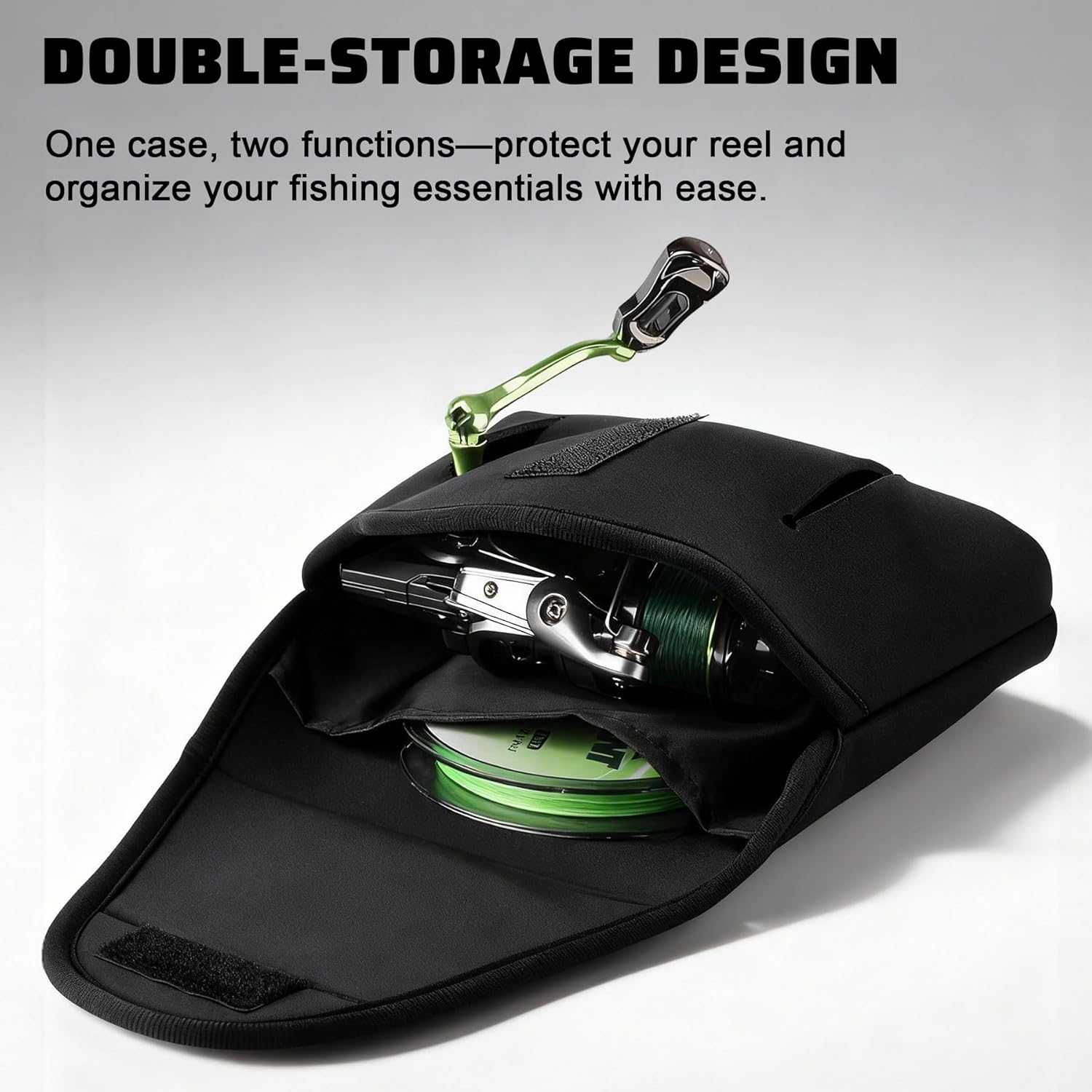 Booms Fishing Spinning Reel Cover, Neoprene Fishing Reel Case, Fit 2000~10000 Spinning Reels, Saltwater Protective Bag with Handle Slot, RC7 M/L/XL