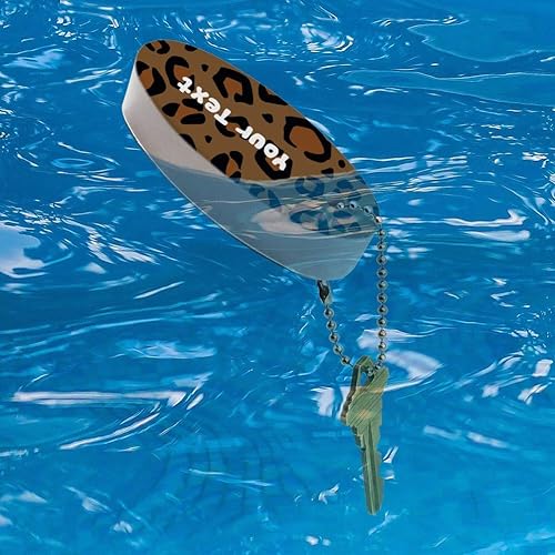 Miniatura 3 de GRAPHICS & MORE Llavero flotante con estampado animal de leopardo personalizado de 1 línea de espuma ovalada para barco de pesca, Multi