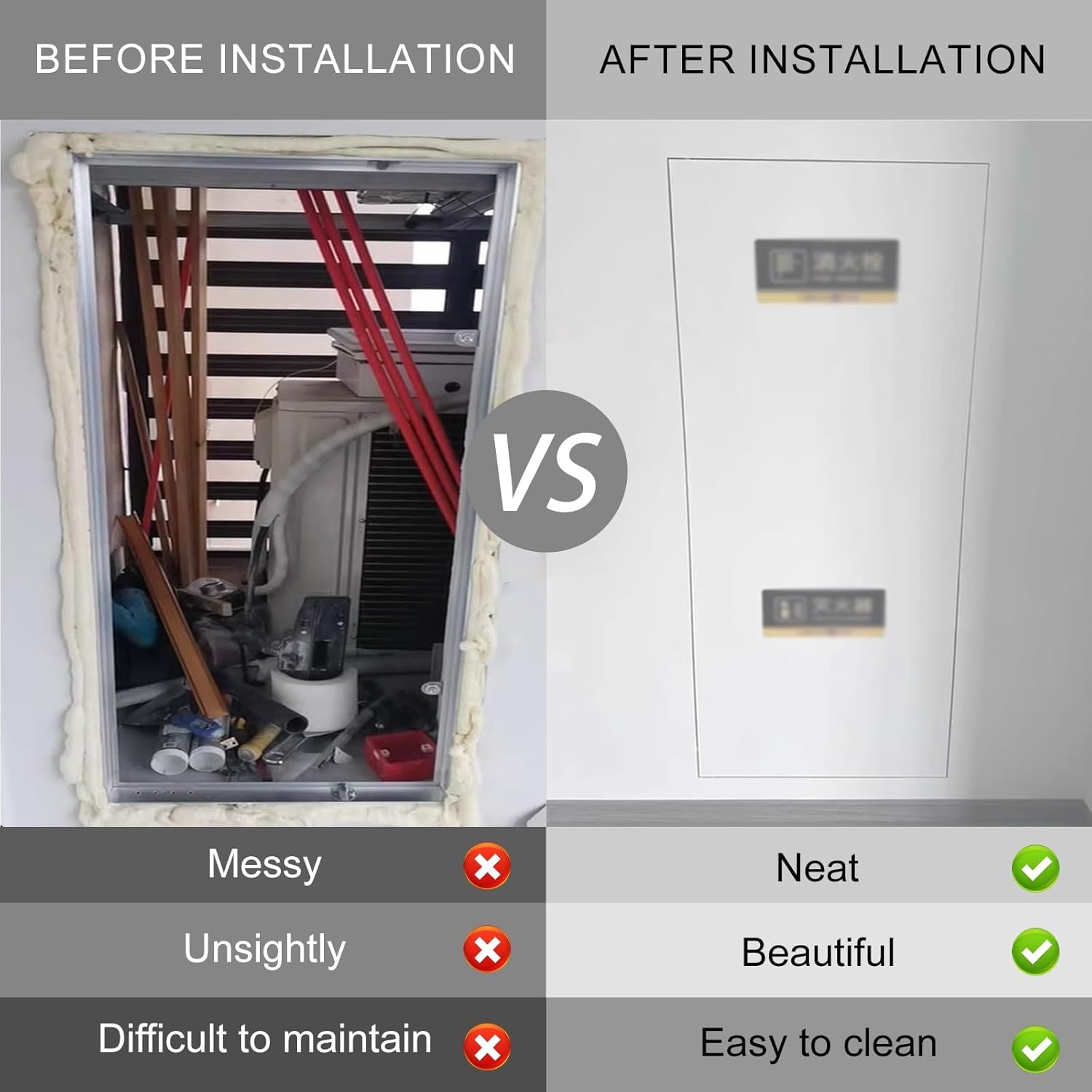 Large Flush Mounted Access Door Magnetic Drywall Access Door with Galvanised Panel Home/Hotel/Office/Restaurant Air Conditioner Outdoor Unit Inspection Port(70x80cm/28x32in)