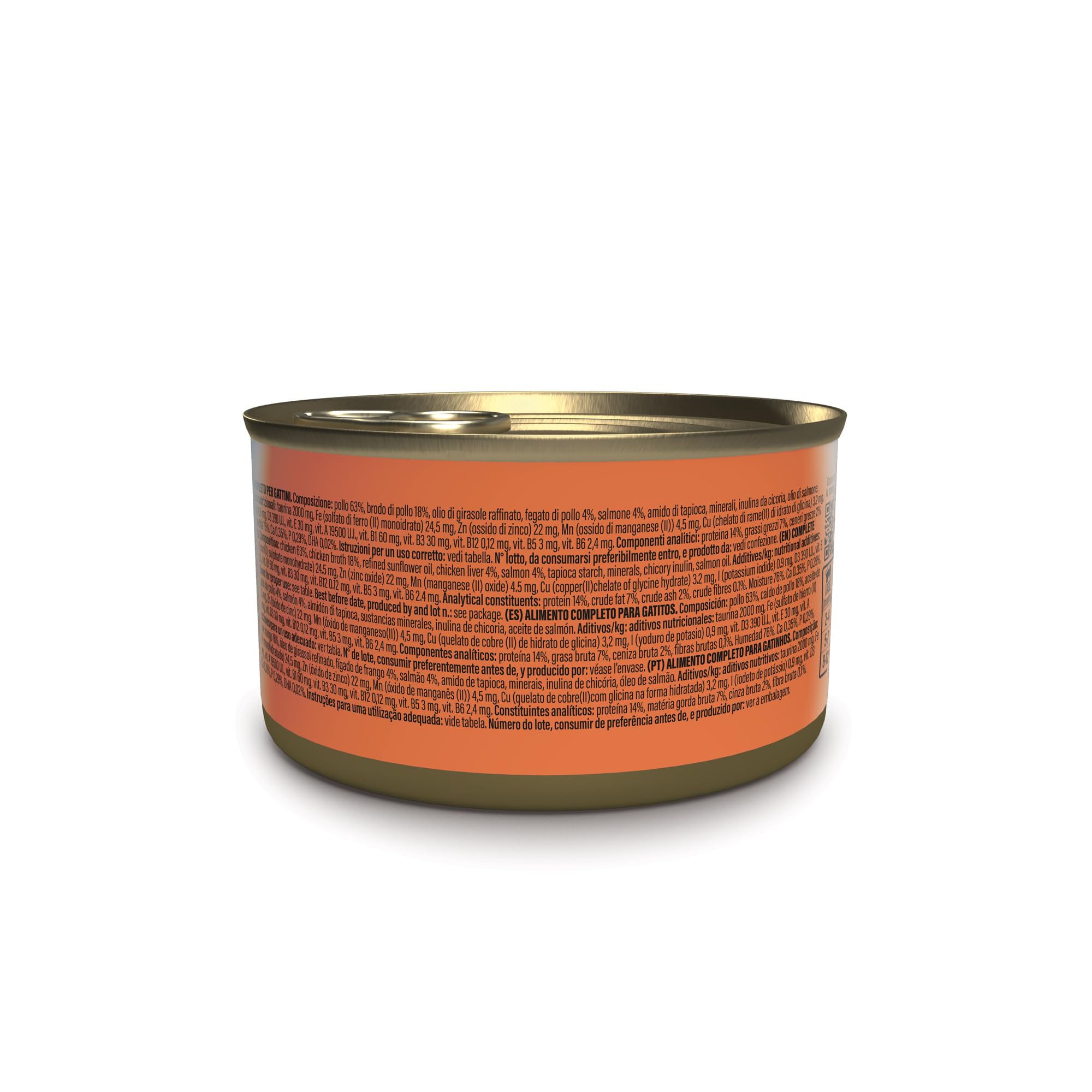 Schesir Baby, goût Poulet et Saumon, Nourriture Humide complète pour Chatons avec DHA et Taurine (12 boîtes de 70 g)