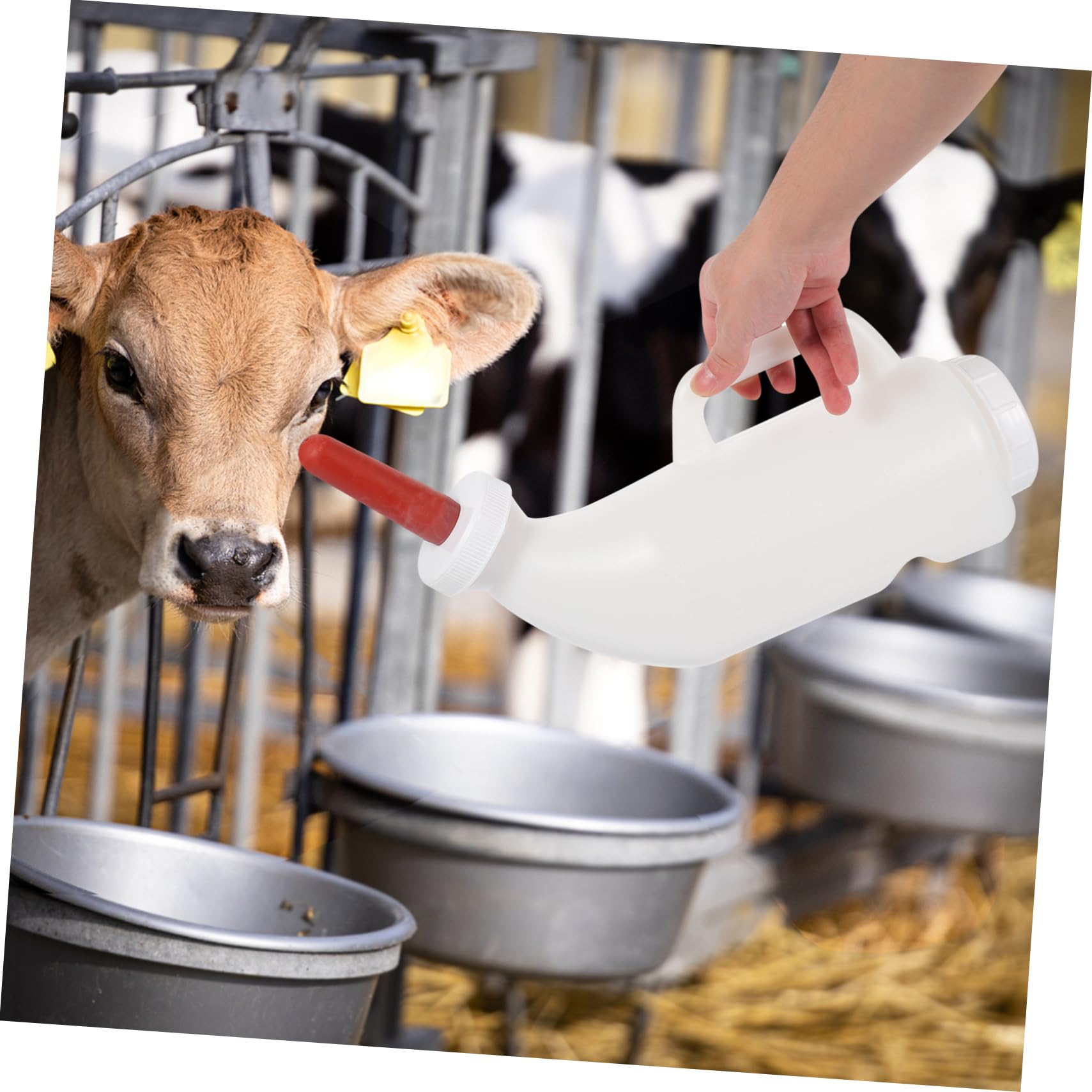 Kisangel 2juegos Biberón De Alimentación Para Terneros Corderos y Cabras Con Diseño Ergonómico y Capacidad Para Granjas y Cuidado De Animales Jóvenes
