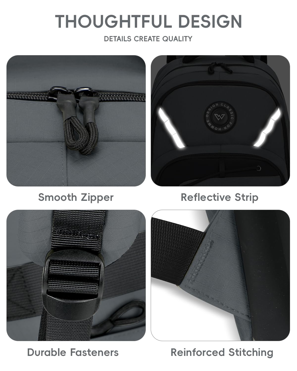 Amythe Mochila Instituto para Adolescentes, Mochilas Escolares para Juveniles 10 a 18 Años con Varios Compartimentos, Mochilas Grande Impermeable para Viagem & Escola, Gris
