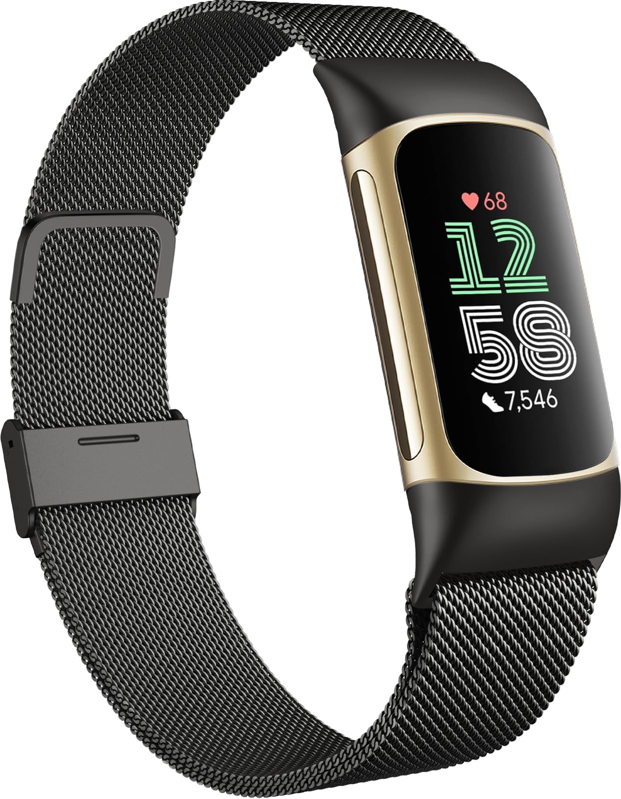 Metal Strap Compatible with Fitbit Charge 6 Strap for Women Men, Adjustable Stainless Steel Mesh Loop Replacement band with Magnetic clasp for Fitbit Charge 6