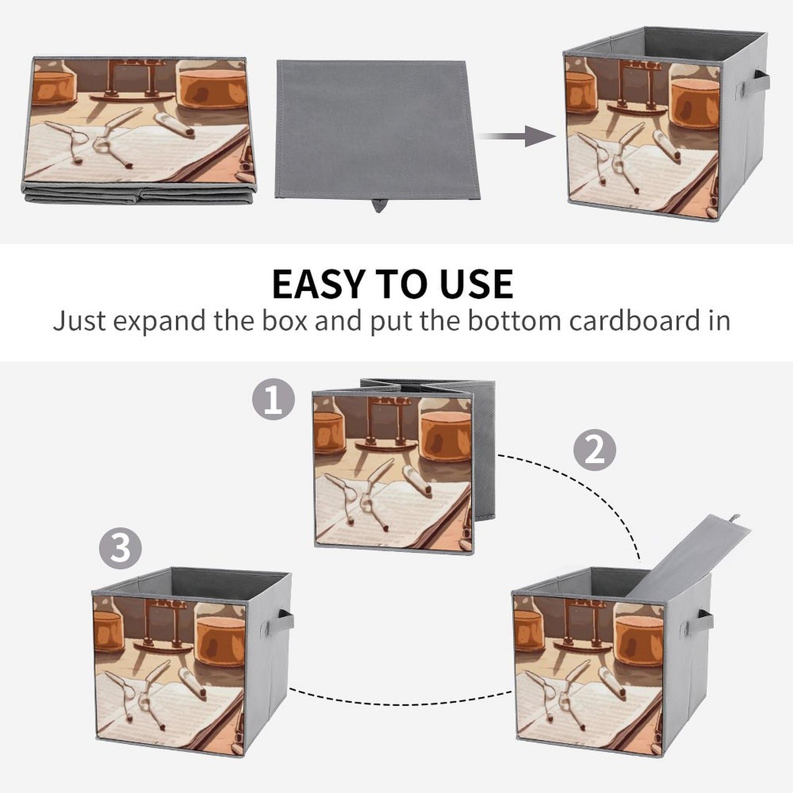 Boîtes de rangement pliables pour laboratoires de chimie, paniers de rangement empilables pour étagères, organiseurs de placard et bacs de rangement pliables pour vêtements