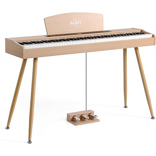 AiJoy Digital Piano Keyboard Hammer Weighted 88 Keys, Full Size Electric Piano for Beginners, with LCD Display and Triple Pedal, Supports USB-MIDI/Wireless Connect, ADP-50