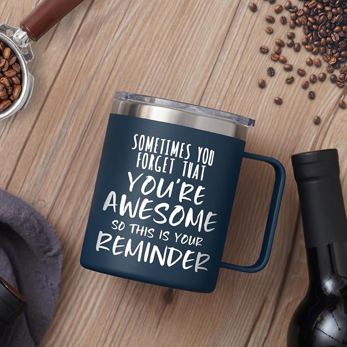Taza térmica de acero inoxidable 14oz color azul marino miniatura 2