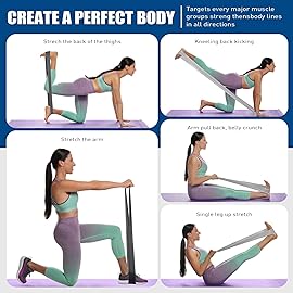 HPYGN Exercise Bands, Elastic Exercise Bands for Physical Therapy Yoga Pilates at Home, Yoga, Rehab, Fitness, Resistance Bands for Working Out Women and Men, Home Workouts or The Gym Workouts