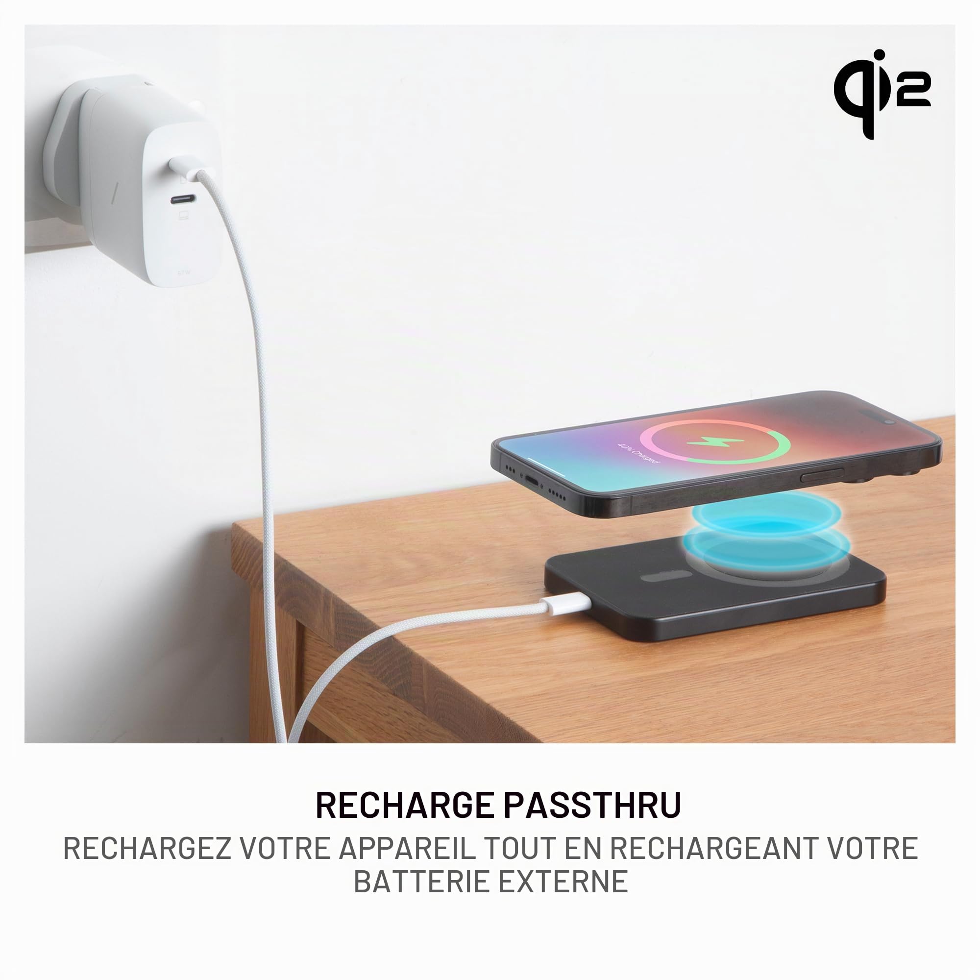 Native Union (Re) Classic Power Bank | Magnétique 5000 mAh Qi2 MagSafe 15W – Batterie Externe avec Câble USB‑C – Compatible iPhone Air, 17, 17 Pro, 17 Pro Max, 17e, AirPods Pro 3 (Bleu Marine)