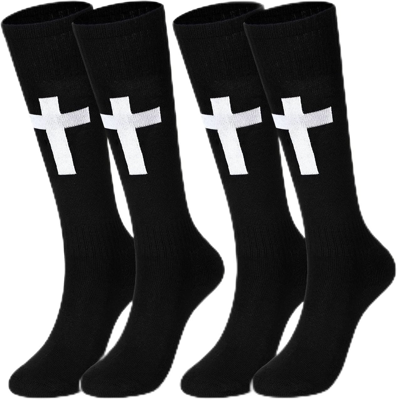 2 Pairs Christian Baseball Socks and Belt Combo Set Adjustable Cross Softball Sock Belt for Youth Boys Girls Adult