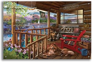 Epic Art 'Porch Life' by Bigelow Illustrations Acrylic Glass Wall Art, 36" x 24"