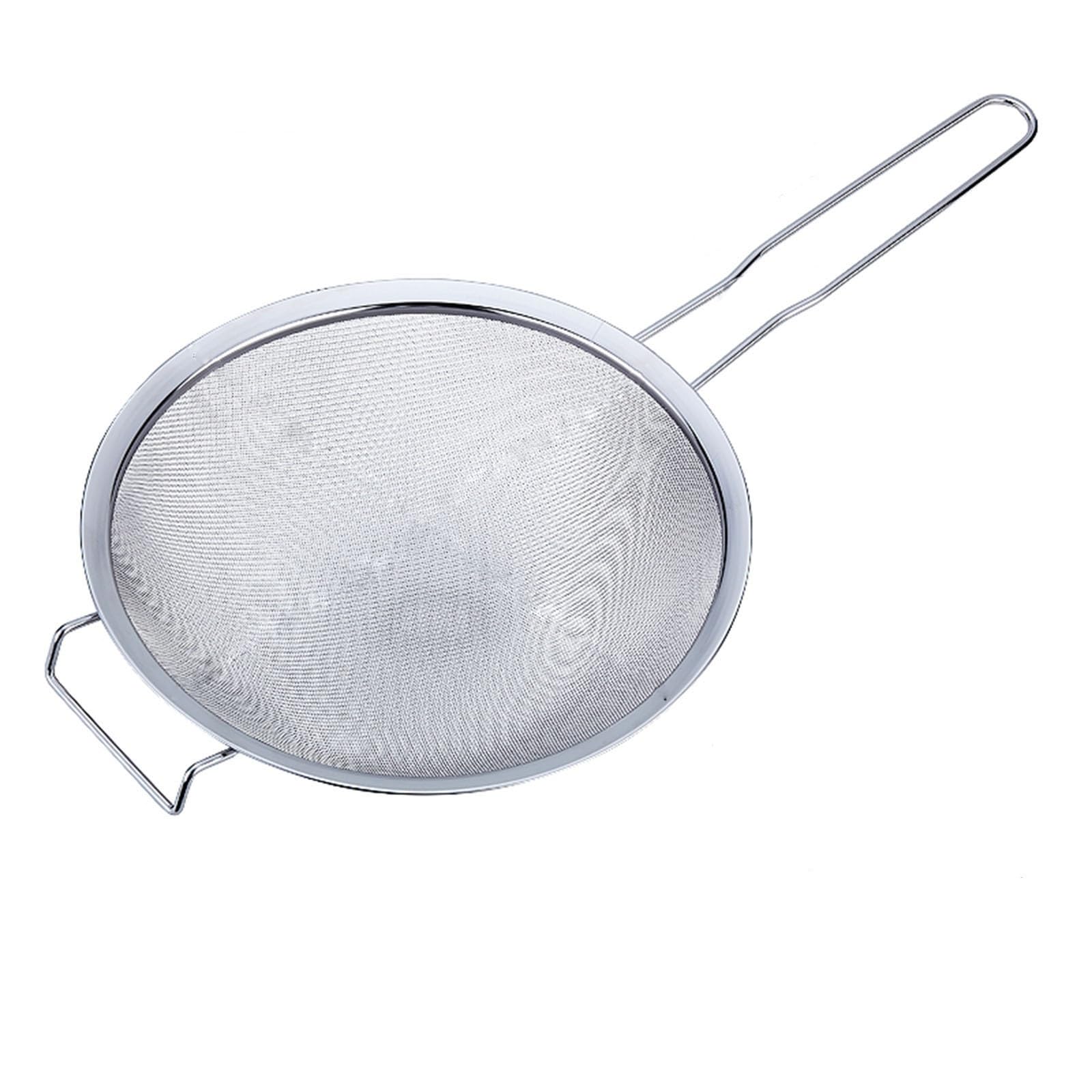 Cuchara coladora de acero inoxidable, cuchara de malla fina, colador de malla fina, colador de acero inoxidable, cuchara de freidora, colador de harina de cocina (30,5 cm)