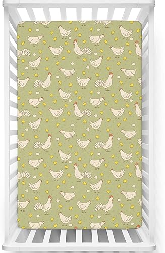 Sábana bajera ajustable con temática de granja, sábana bajera estándar para cuna suave y transpirable, sábanas para cuna de bebé para niña o niño,