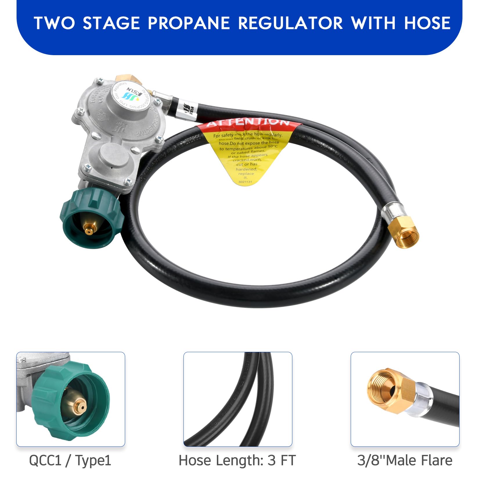 Amazon.com : JEASOM 5FT Two-Stage Propane Regulator & Hose Kit