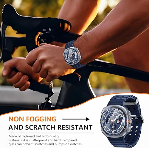 Miniatura 7 de Suoman Paquete de 2+2 para Protector de Pantalla de Cristal Templado para Samsung Galaxy Watch Ultra 47mm, Película Protectora de Pantalla de Vidrio