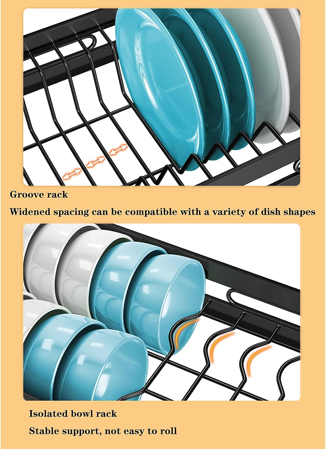 Kitchen Sink Rack, Dish Storage Rack, Multifunctional Dish Rack, Drain Rack, Sink Rack (55 * 95 * 28CM)