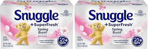 Miniatura 10 de Snuggle Plus SuperFresh - Sábanas para secadora con control estático y tecnología de eliminación de olores ráfaga de primavera 200 unidades
