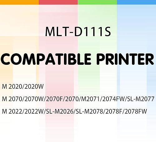Miniatura 3 de Paquete de 5 cartuchos de tóner compatibles con Samsung MLT-D111S D111S 111S MLTS111S para uso en impresora Xpress M2020 M2020W M2022 M2022W M2024