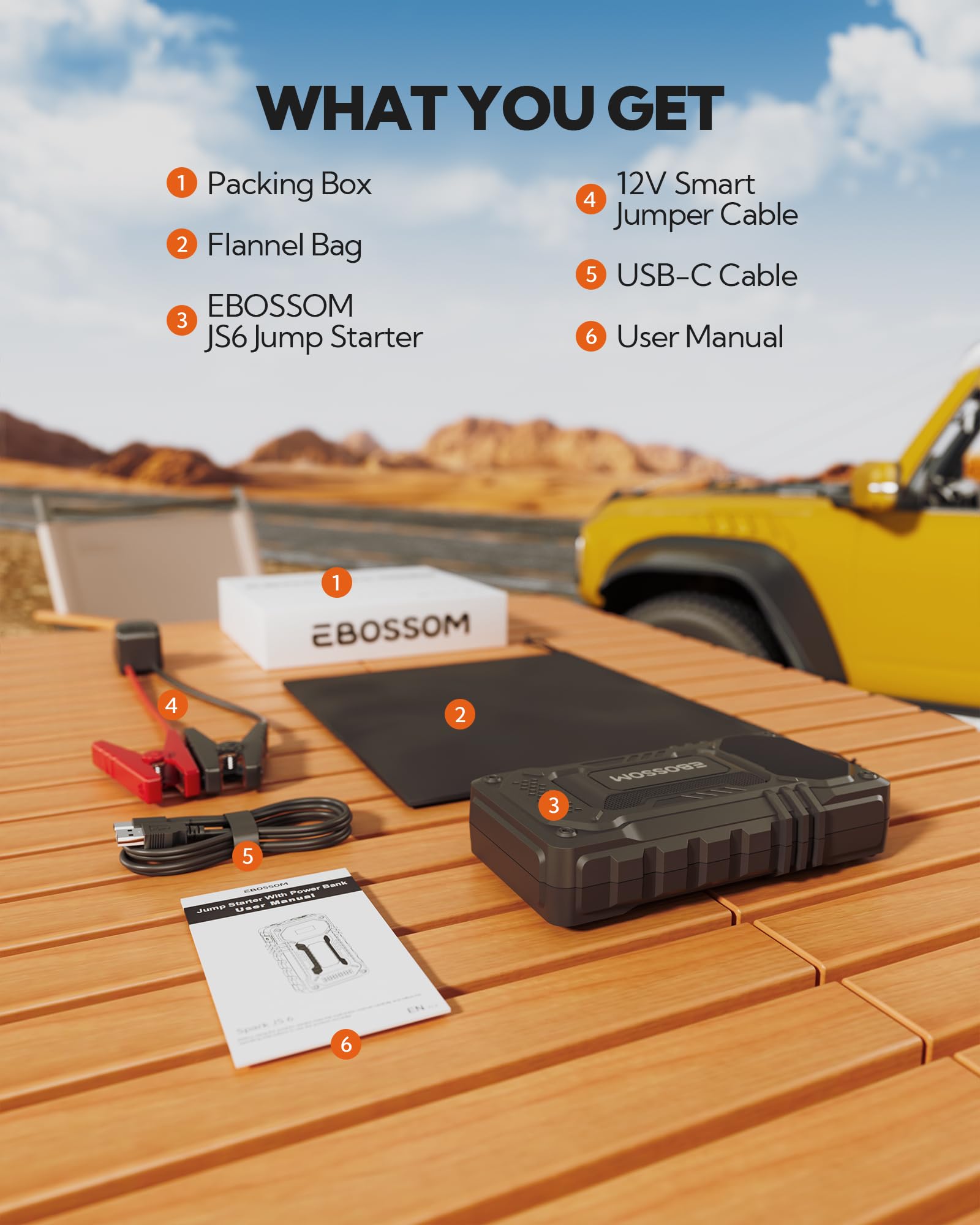 Booster Batterie Voiture, 12000mAh Démarreur de Voiture et Moto Portable, 12V Jump Starter avec Câbles de Démarrage Intelligents, Lumière LED Kit d'urgence pour Véhicules de Voyage, Chargeur de Secour