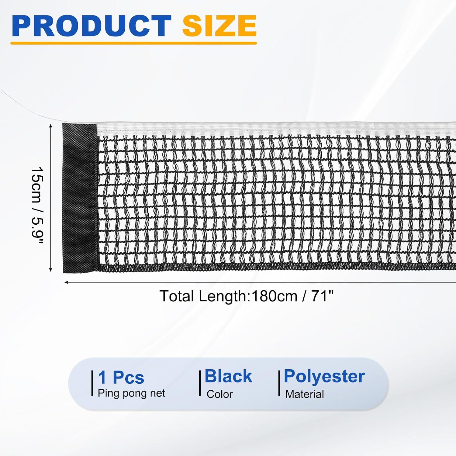 Portable Table Tennis Net, String Tension Ping Pong Net Replacement Accessories D3 Mesh - for (Indoor/Outdoor/Gym) image 2